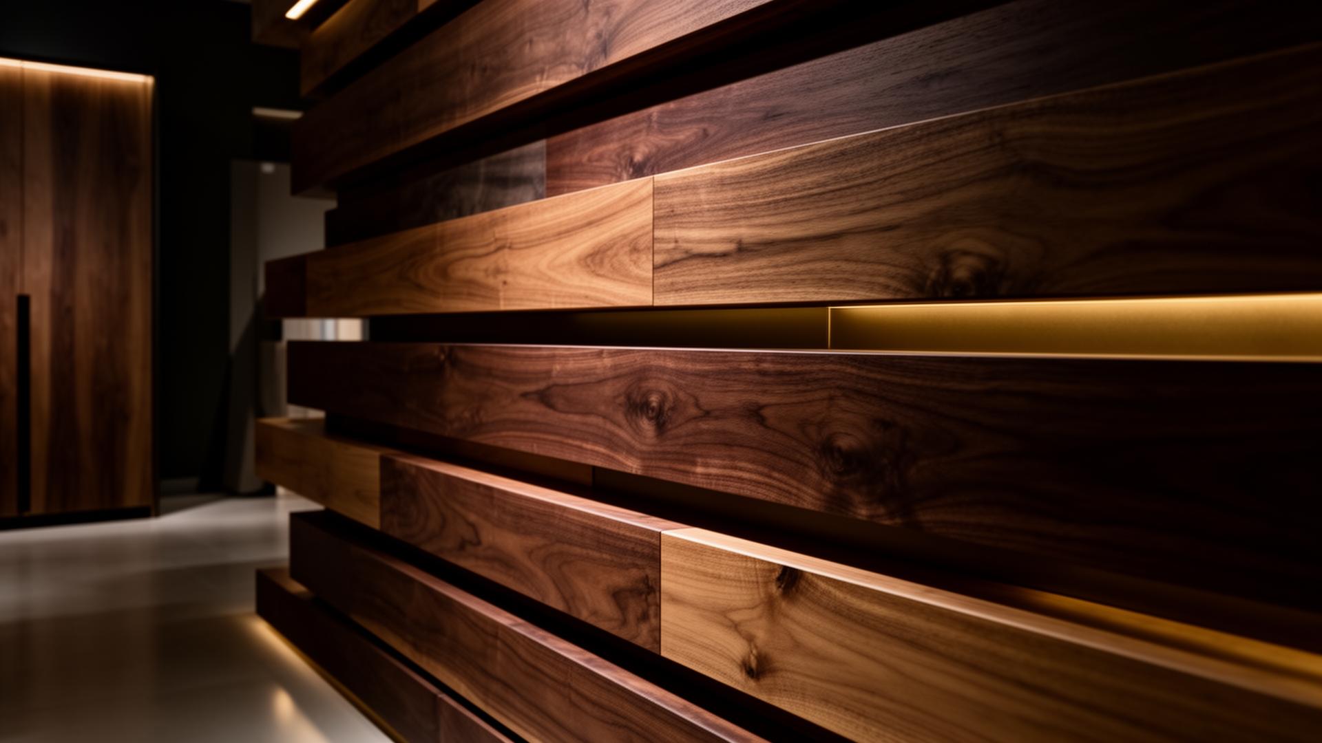 Premium walnut wood cladding